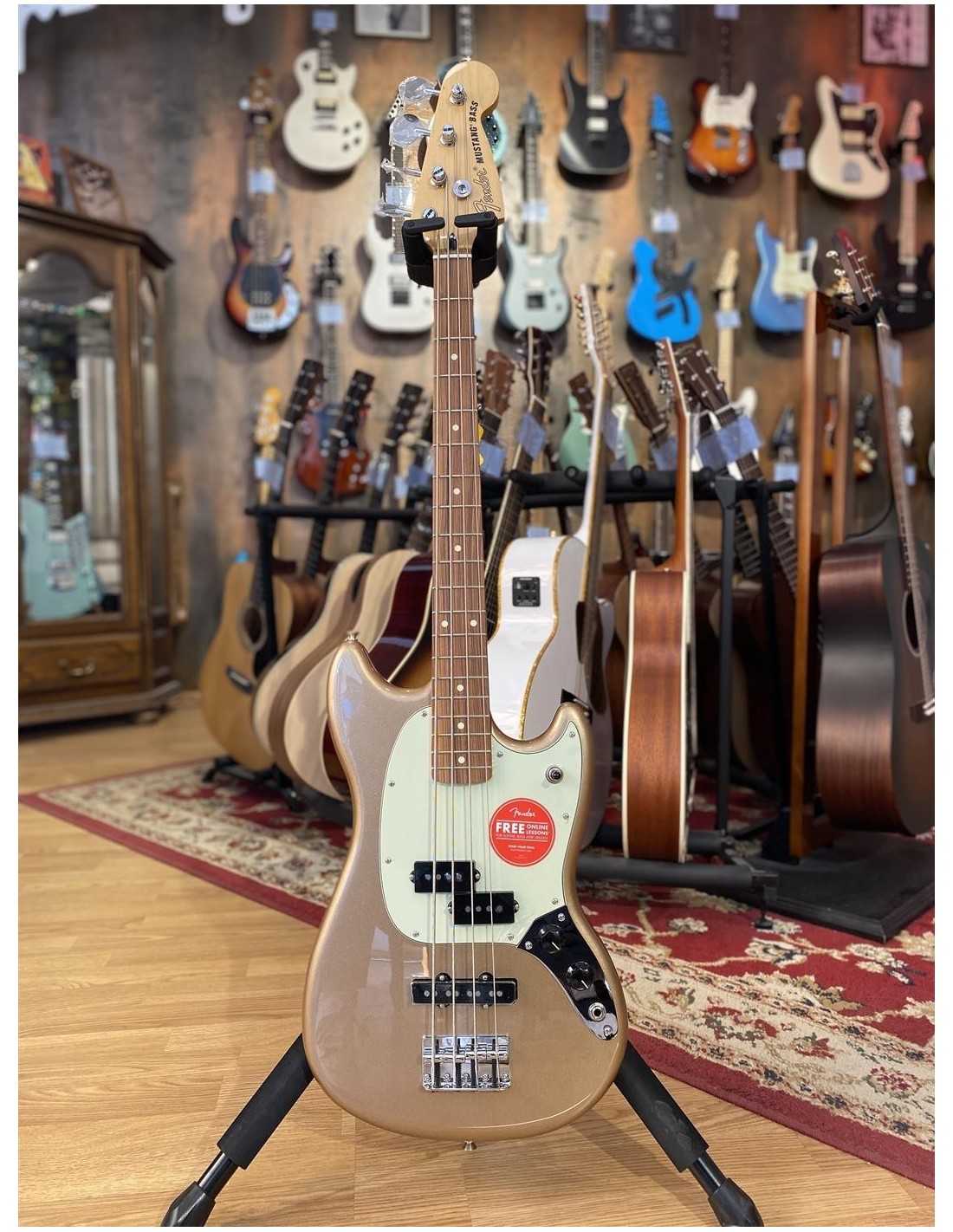 Fender Player Mustang Bass PJ PF Firemist Gold