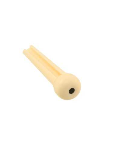 Allparts Cream Plastic Bridge Pin with Black Dot