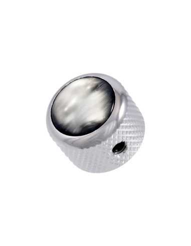 Q-Parts Black Pearloid Chrome Knob