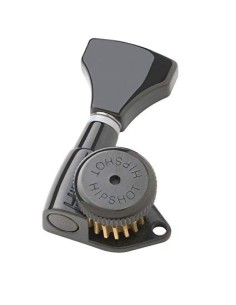 Hipshot Grip-Lock Open Guitar Tuning Machines - Bass Side (Left) - Black