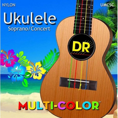 DR Strings Ukulele Multi-Color Soprano Concert