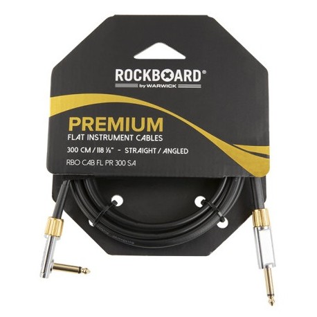 RockBoard Premium Flat Instrument Cable 3M Angled