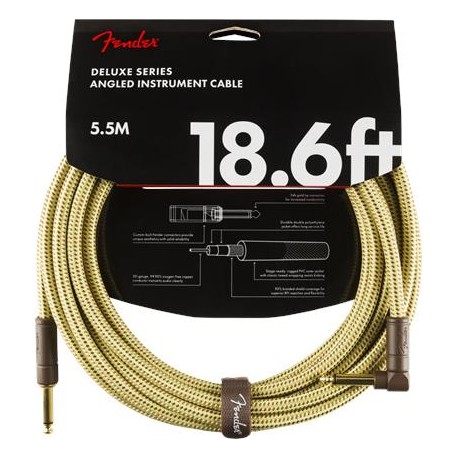 Fender Deluxe Series Instrument Cable Straight/Angle 5.5m Tweed