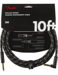 Fender Deluxe Series Instrument Cable Straight/Angle 3m Black Tweed