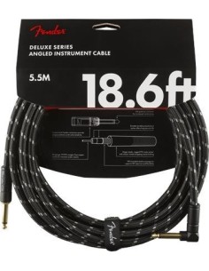 Fender Deluxe Series Instrument Cable Straight/Angle 5.5m Black Tweed