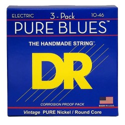 DR Strings Pure Blues PHR10 Medium 3-Pack